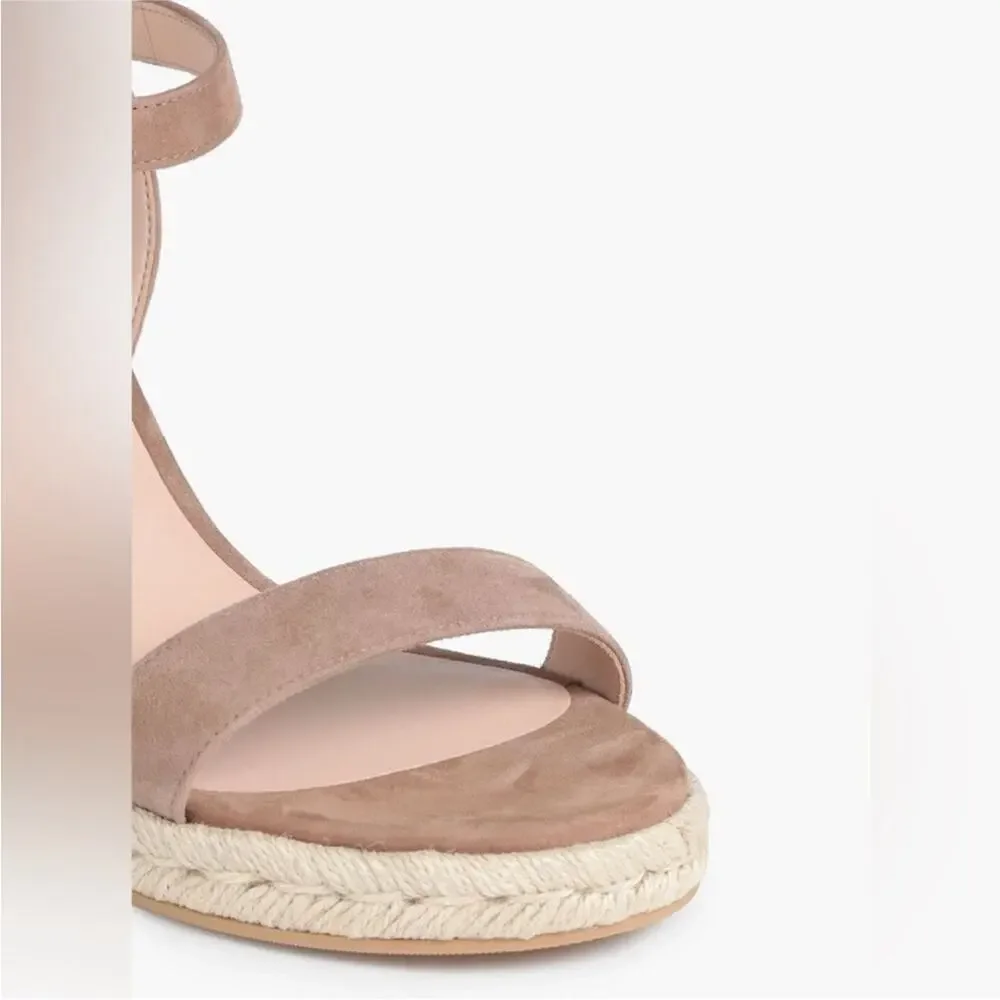 Stuart Weitzman Teddi suede espadrille wedge sandals Size 9.5